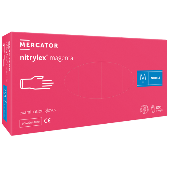 Kesztyű  Nitrylex Magenta púdermentes nitril  "S "100db